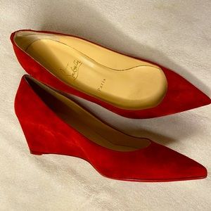 Christian Louboutin Pipina wedges sz 39 red suede